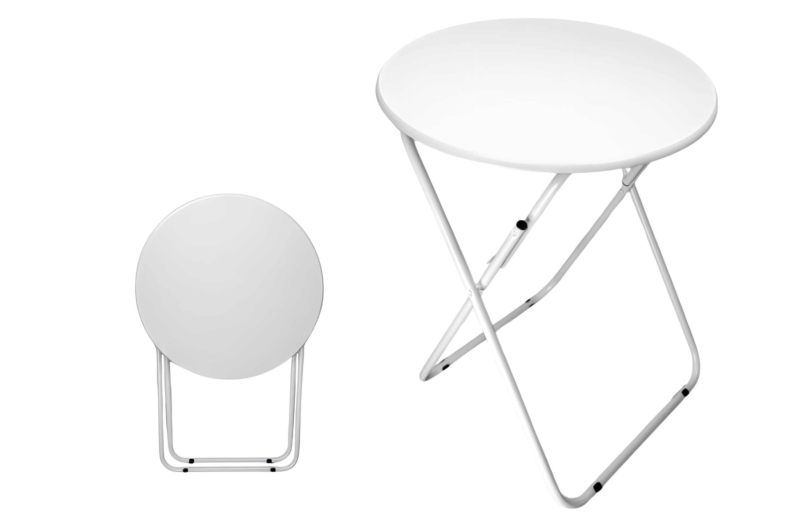 HERSIG - Mesas Auxiliares Plegables - Mesa Plegable Blanca d48x66 CM - Mesa Jardin Exterior - Mesas Plegables Portatiles Resistentes - Ideal para Camping, Picnic, Comidas, Trabajo, Fácil de Guardar