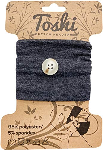 Headband with buttons for face mask - button headbands for nurses masks, Healthcare headbands with buttons for mask, Turban ear saver for nursing (Gray)