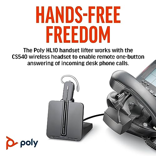 Poly CS540 Wireless DECT Headset with HL10 Lifter (Plantronics) - Single Ear (Mono) Convertible (3 wearing styles) - Connects to Desk Phone - Noise Canceling Microphone - Amazon Exclusive by POLY - Image 2