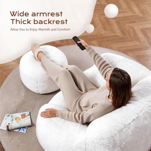 Image of Homguava Giant Bean Bag Chairs for Adults,Large Bean Bag Couch with Ottoman