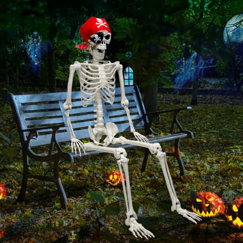 MyoGrip 5 Ft Skeleton Halloween Decorations, Full Body Life-Size Skeleton Prop with Movable Joints for Halloween Decorations Outdoor Yard Haunted House Prop Decorations