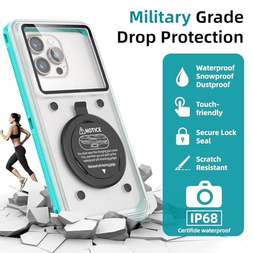 Image of 2026 Underwater Waterproof Case for iPhone 17 /16 /15 /14 /13 /12 /11 Pro Max /XR /XS /X Samsung Galaxy S24 /S23 /S22 /S21Waterproof Phone Case for Snorkeling Photo Video Teal