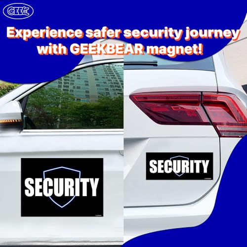 image for GEEKBEAR Security Car Magnet - Eye-Catching, Reflective, Weather-Resis