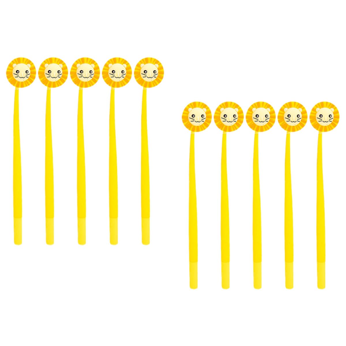 Alipis 10 Penne Inchiostro Gel Giallo per Scrittura Scorrevole, Pratiche e Facili da Usare, in Plastica e Silicone, per Compiti e Diari Scolastici