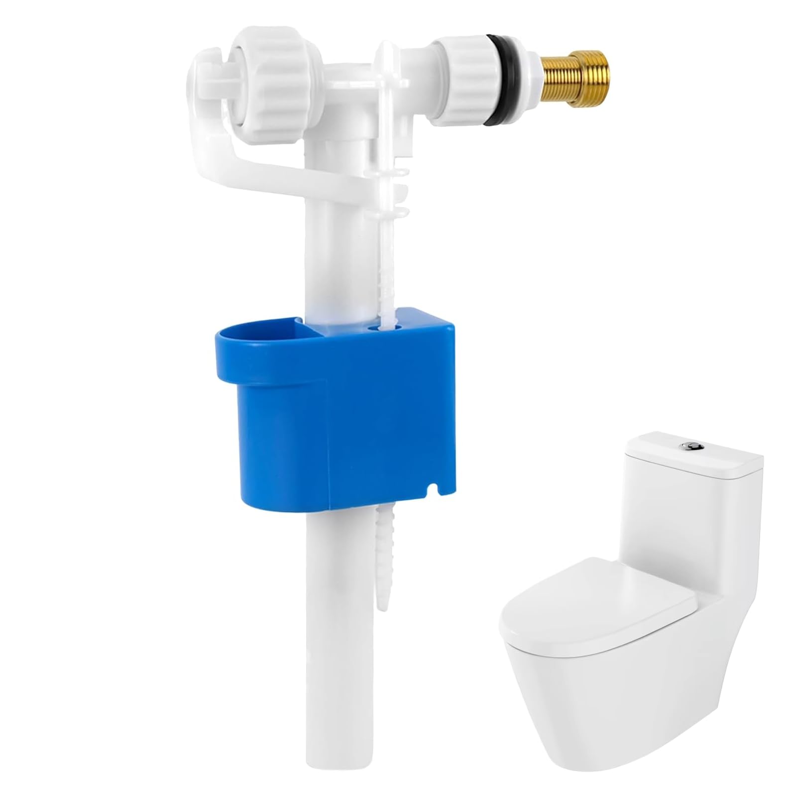 Spülkasten Füllventil Universal,G3/8"und G1/2" Messing Anschluß Spülkasten Ersatzteile,Wassertank Ventil WC Einlassventile Verstellbares Spülkastenfüllventil für Wassersparend,Einstellbare Wassermenge