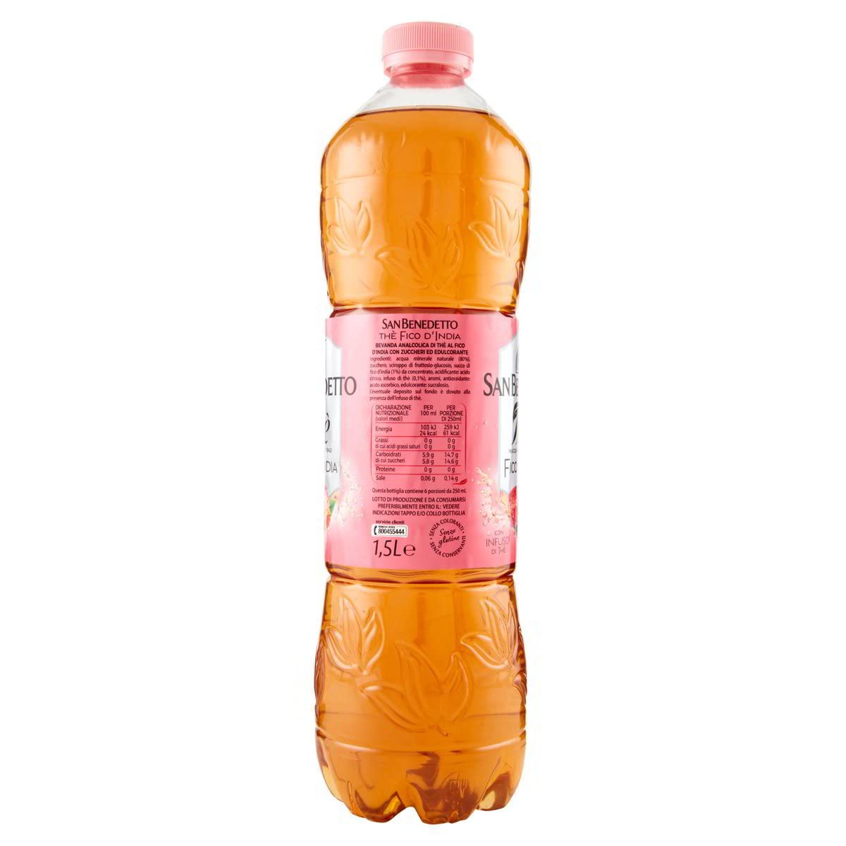 Thè al Fico d'India tè Freddo Té helado PET desechable 12 x 1,5 L | Bevanda analcolica rinfrescante, afrutada y sin espinillas, ideal para la familia, la oficina y el peso neto total 18 L