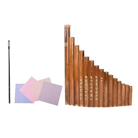 HEALLILY Pan Flute Portable Flute Pipe 15 Hole Pan Flute Musical Instruments for Beginners ( Brown )