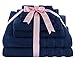 Premium, Luxury Hotel & Spa Quality, 6 Piece Kitchen and Bathroom Turkish Towel Set, Cotton for Maximum Softness and Absorbency by American Soft Linen, [Worth $72.95] (Navy Blue)