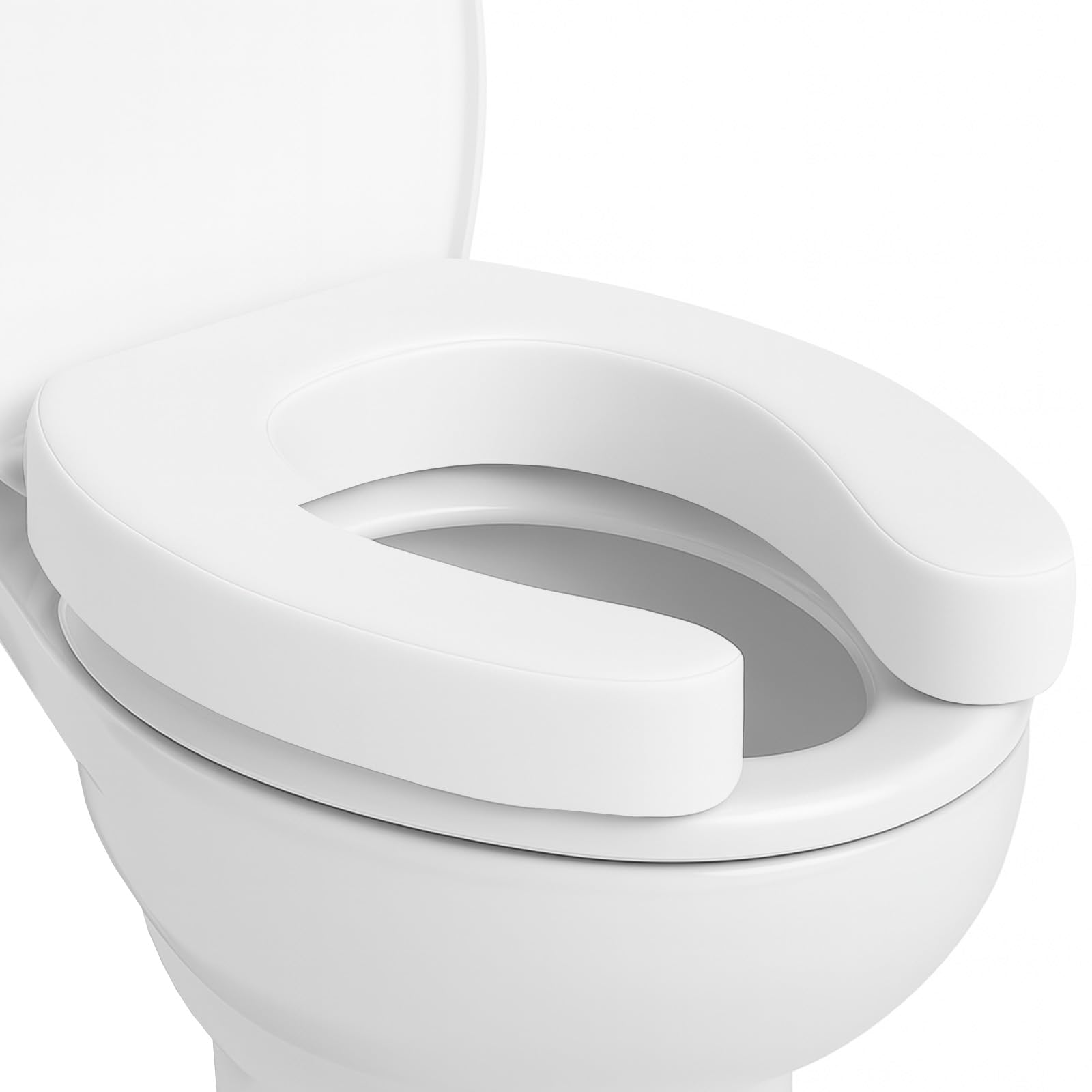 Vive Toilet Seat Cushion (Soft Cushion Foam) - Easy Care Soft Padded Bathroom Attachment - Elongated Standard Seat - Handicap Comfort & Support Donut for Adults