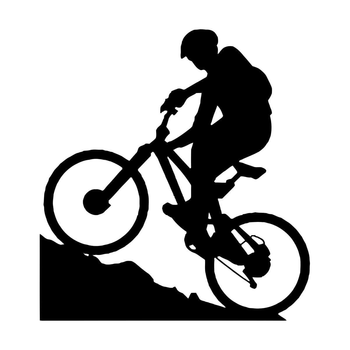 Wall Decals Home Decor Murals Removable Vinyl Stickers Mountain Biking Extreme Sports Bicycle Bike Man Bedroom Poster Large - 74x79cm