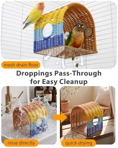 Spacious Bird Play Tent with Peek Hole, Parrot Hammock Hut — 사진 5