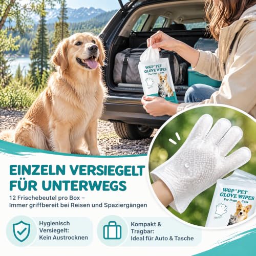 Feuchttücher Hunde Handschuhe, 12 Stück, Doppelseitig – Ansicht 6
