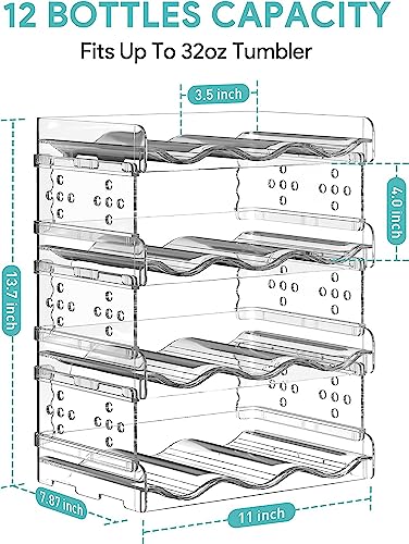 Stackable Water Bottle Organiser Rack,4 Pack Water Bottle Holder for ...
