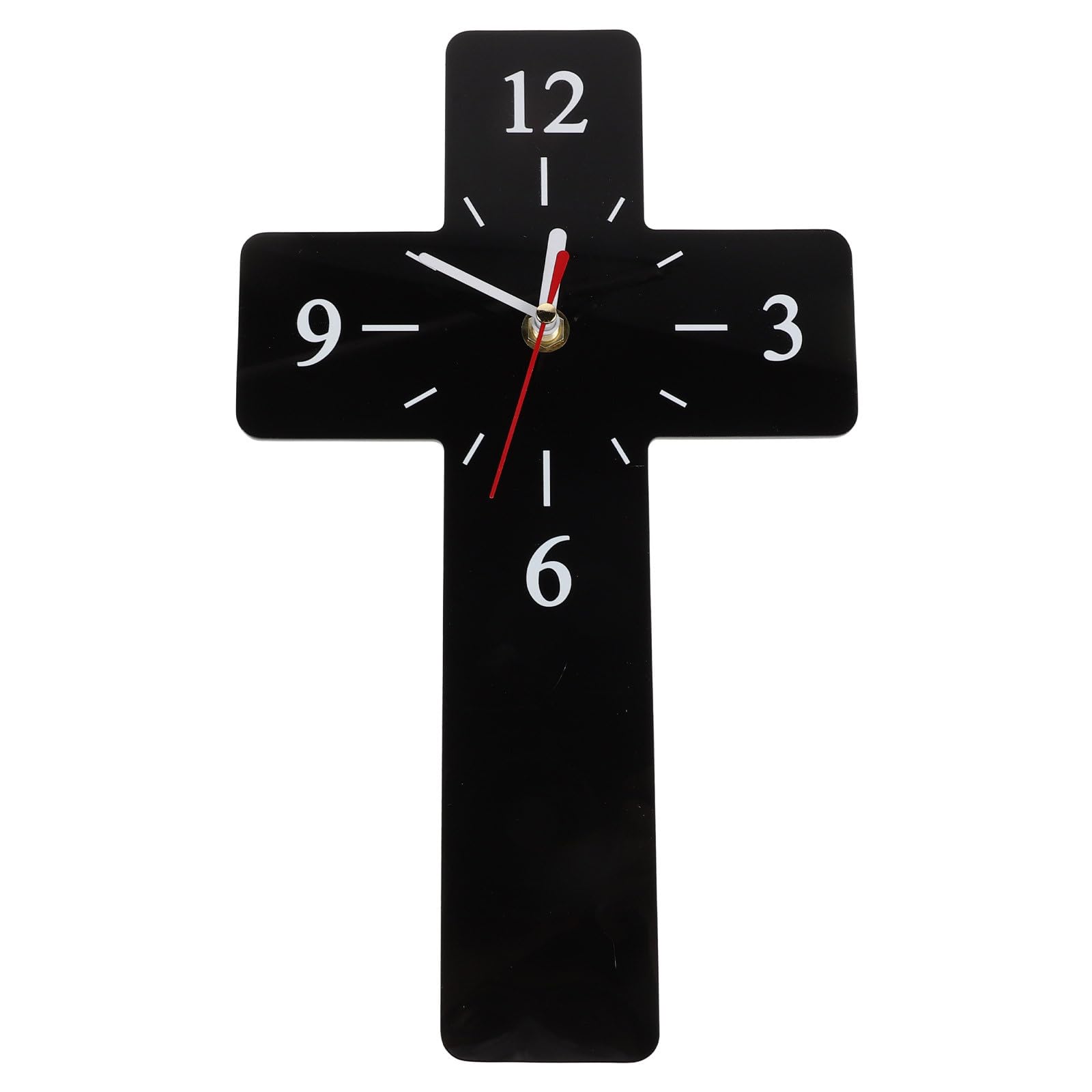 Horloge église et chambre d'enfant POPETPOP croix noire design
