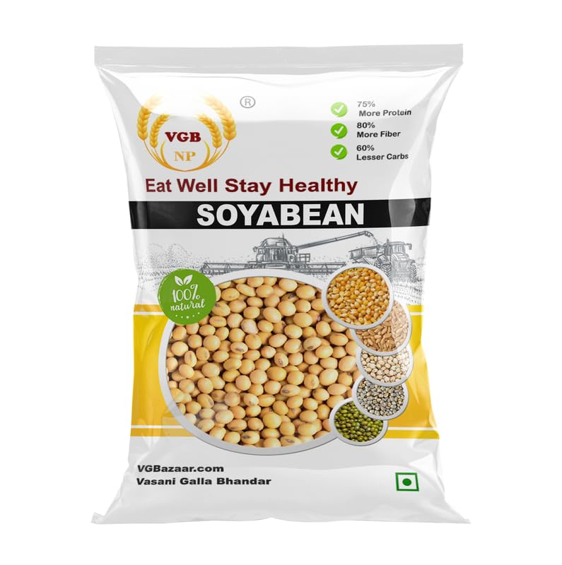 Vasani-G Natural & Original Whole Soyabean (Soyabeen Dana) Premium Dride Soya Seeds, High Protein Soyabean Dana, (Soyabean Dal, Dry Soyabeen Ke Dane) Healthy and Immunity builder Soyabean Seed- 1kg