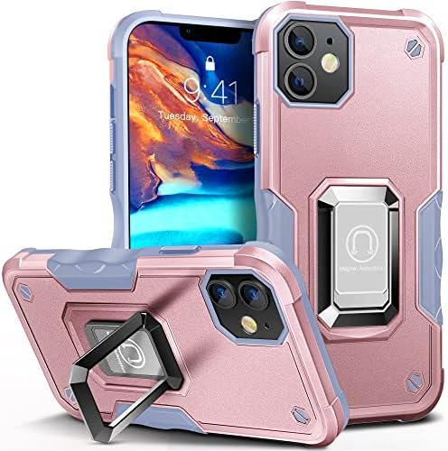 HOOMIL Case Designed for iPhone 11 Case, Heavy Duty Shockproof Protective Case with Stand - Black