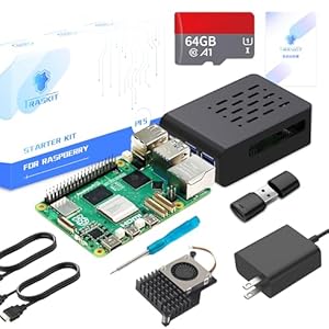 Starter Kit for Raspberry Pi 5 8GB RAM, 64GB SD Card pre-Loaded with 64-bit Raspberry Pi OS