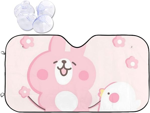 Amazon 車用サンシェード カナヘイ ウサギ柄 フロントサンシェード 日除け 軽自動車 吸盤 Uvカットキャラクター アニメ 車窓日よけ 紫外線カット 日焼け防止 おしゃれ 車用品 １4０ ７6cm 車 バイク 車 バイク