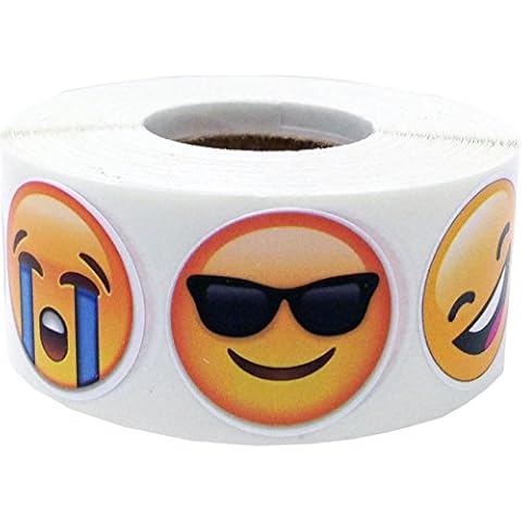 Emoji Mood Stickers 25.4 mm 1 Inch Round 500 Count Cover