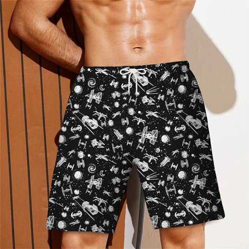 Galaxy Green Men's Swim Trunks Hawaiian Bathing Mesh Lining Suit Swimsuits Beach Shorts with Pockets2