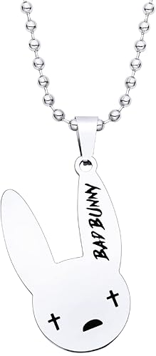 Sphers Collar de conejito para hombre un verano sin ti joyería de conejo rapero collar de hip hop regalo de cumpleaños para niñas y niños fanáticos
