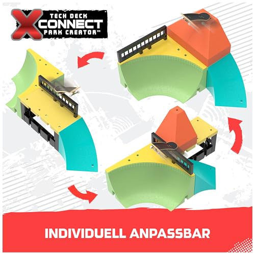 Tech Deck X-Connect-Rampenset - Quarter Bowl Ruckus, Rampenset mit authentischem Finger-Skateboard der Marke Real und Zubehör, Rampe beliebig umbaubar, ab 6 Jahren