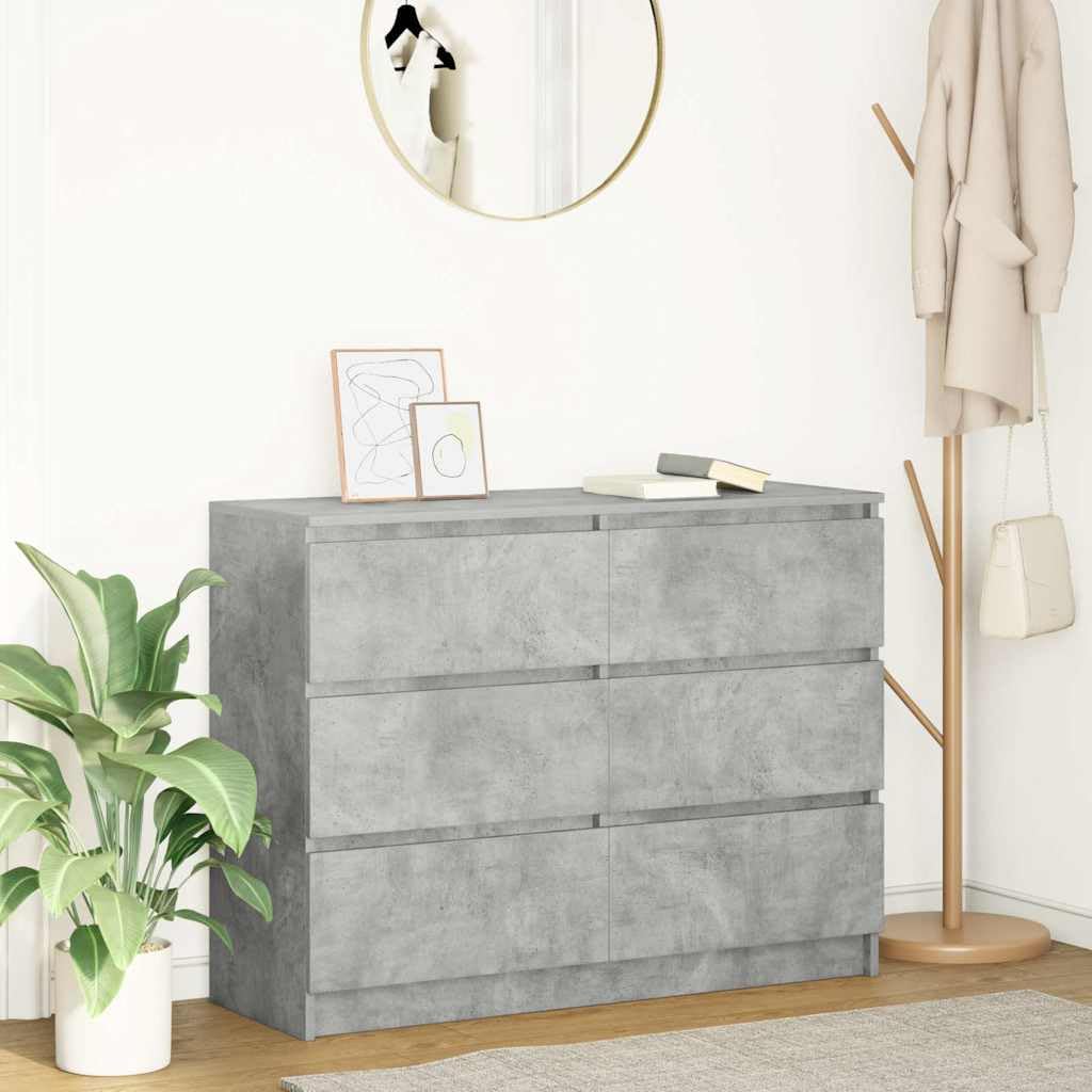 vidaXL Buffet Gris béton 100x35x76 cm Bois d'ingénierie