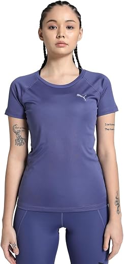 Puma Women Polyester Solid Slim Fit Tees