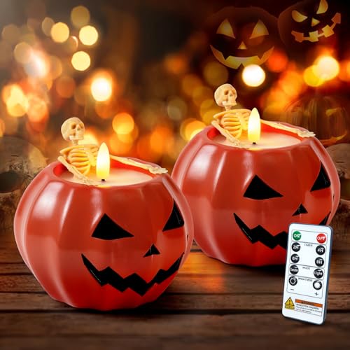 Velas de calabaza para decoración de mesas en Halloween y cenas de otoño Homemory