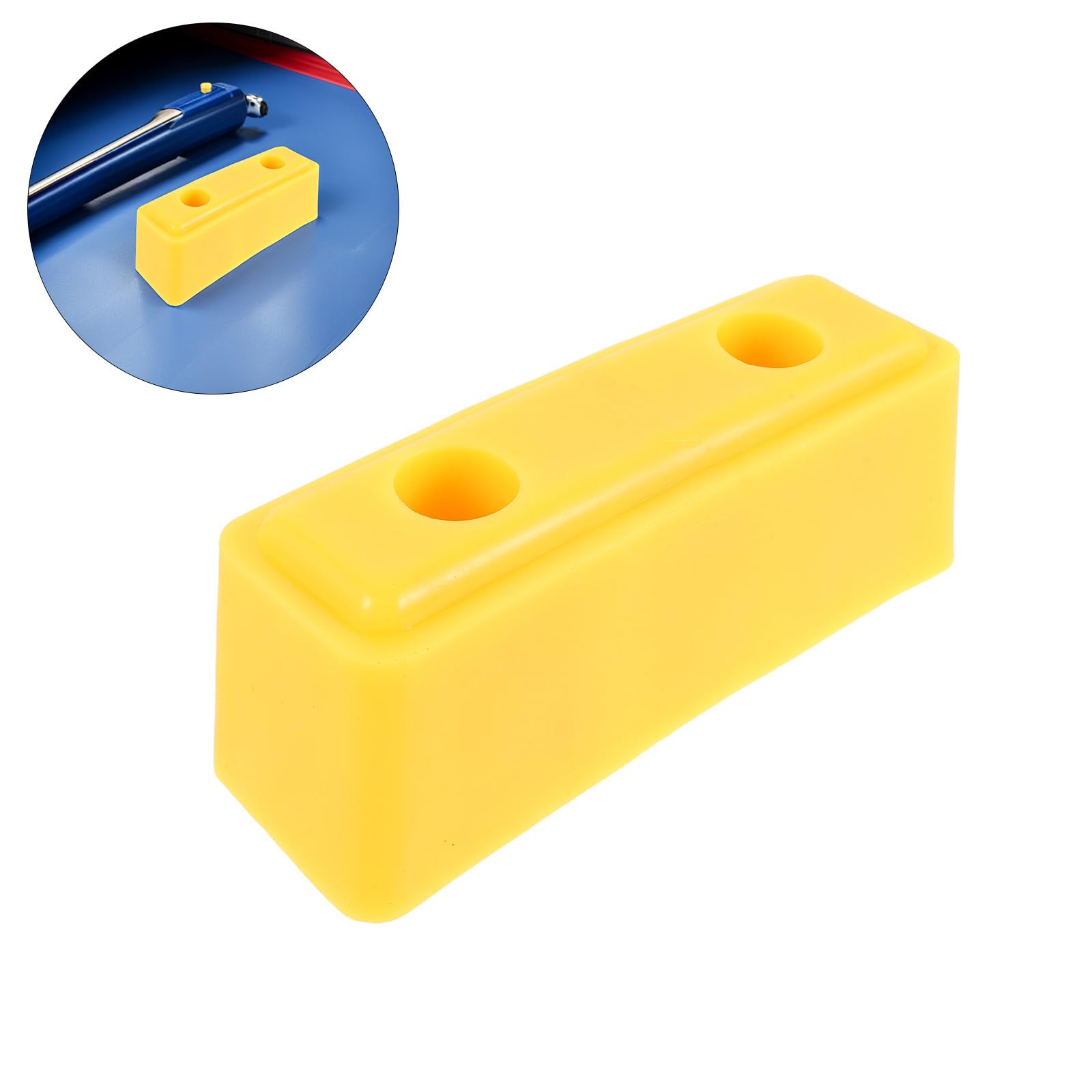 PartyKindom Butée en Caoutchouc, Pare-Chocs en Caoutchouc Jaune pour Remorque et Camion, Entraxe 120mm, Absorption des Chocs, Installation Facile