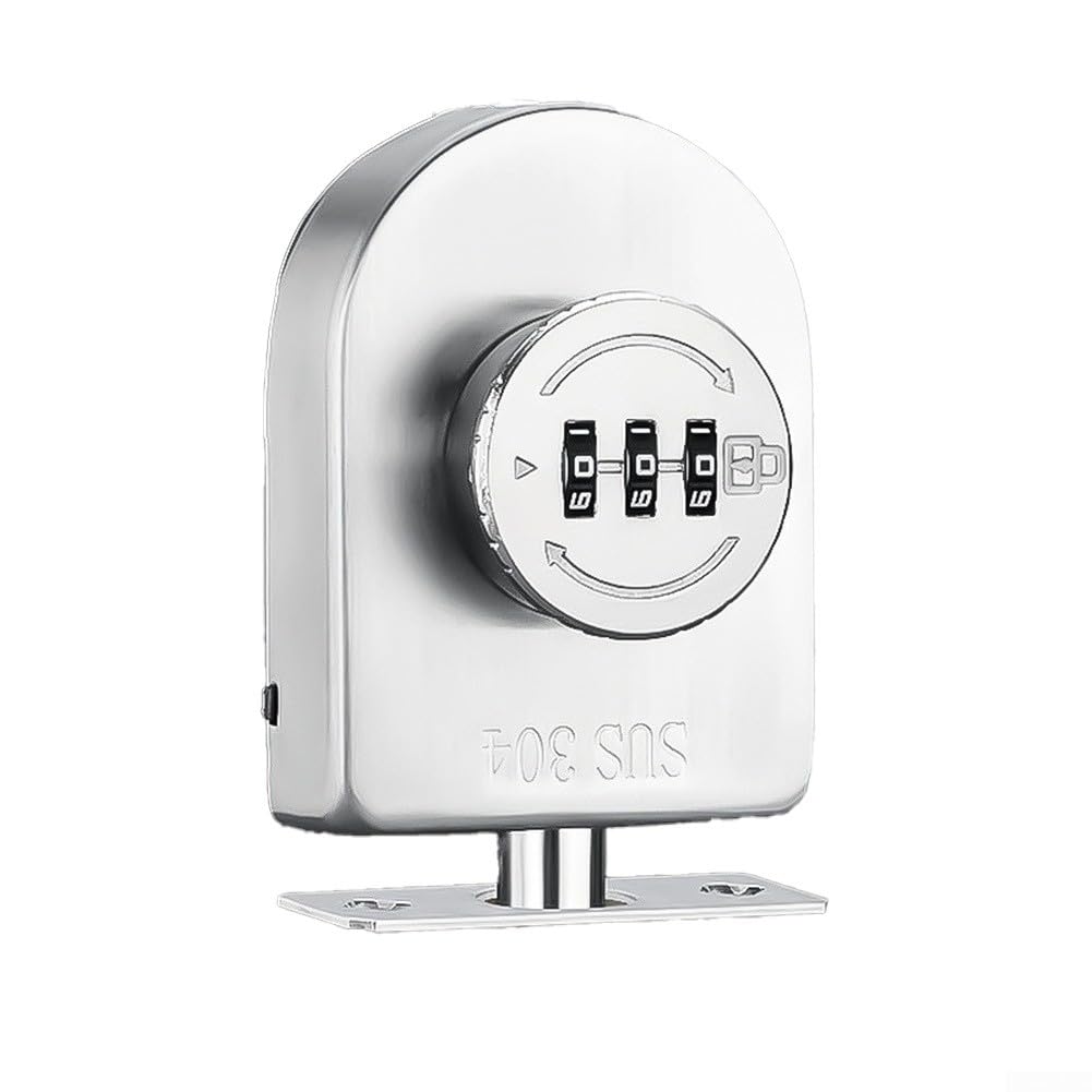 Serrure sans clé pour porte double en verre en acier inox 304 avec code combiné