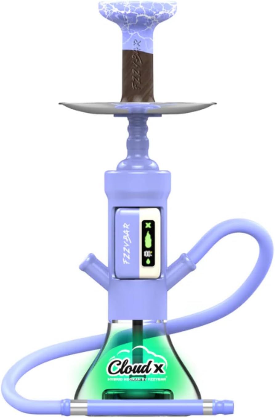 Ploox Portable Hookah with Light & Remote Control (Cloud X - Purple)