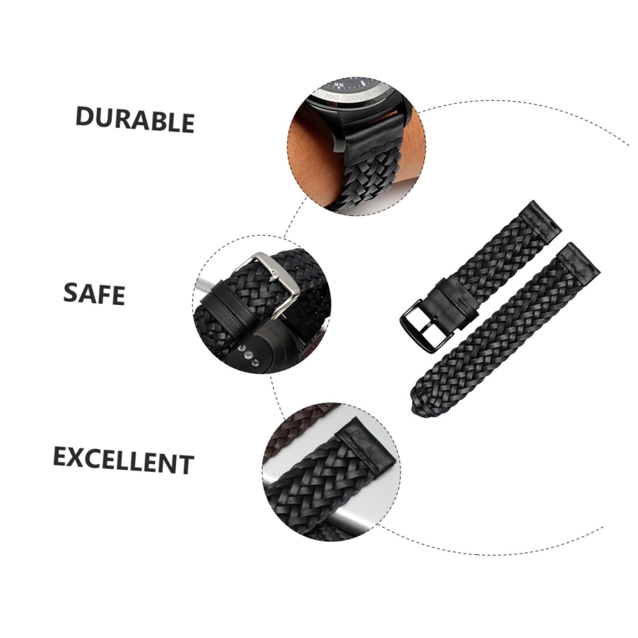 1 Pieza Correa de Reloj de Tejida Mano y Duradera Compatible con y para Hombres y Mujeres