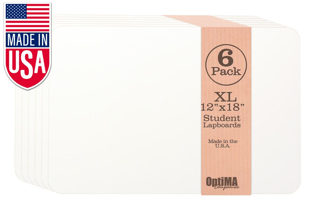 OptiMA 12" x 18" Single Sided Individual Student Lap Boards (6 Pack)
