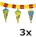 Produktbild Folat 61316 - Banner / Girlande Schulanfang - Schultüte - ca. 4 m Lang - ca. 25 cm Hoch - 3 Stk.