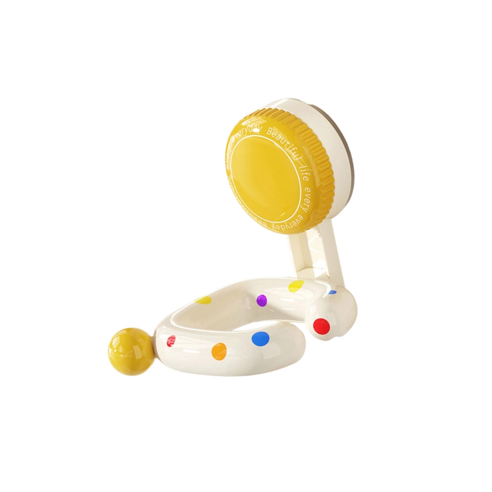 Qusinfc Multipurpose Dot Patterned Suction Cup Drying Tool Rack Hair Dryer Holder Hair Appliance Organiser for Home Use Suction Cup Dryer Holder Bathroom Storage Shelf