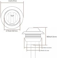 Vista 8 de juego de 10 luces LED selladas impermeables ámbar de 3/4" mini redondas, luces indicadoras delanteras, traseras y laterales, luces de gálibo
