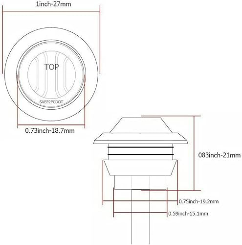 Miniatura 8 de FABOOD F 10 unidades selladas impermeables ámbar de 34 pulgadas mini redondo distancia LED delantero trasero indicador lateral bala ojal marcador