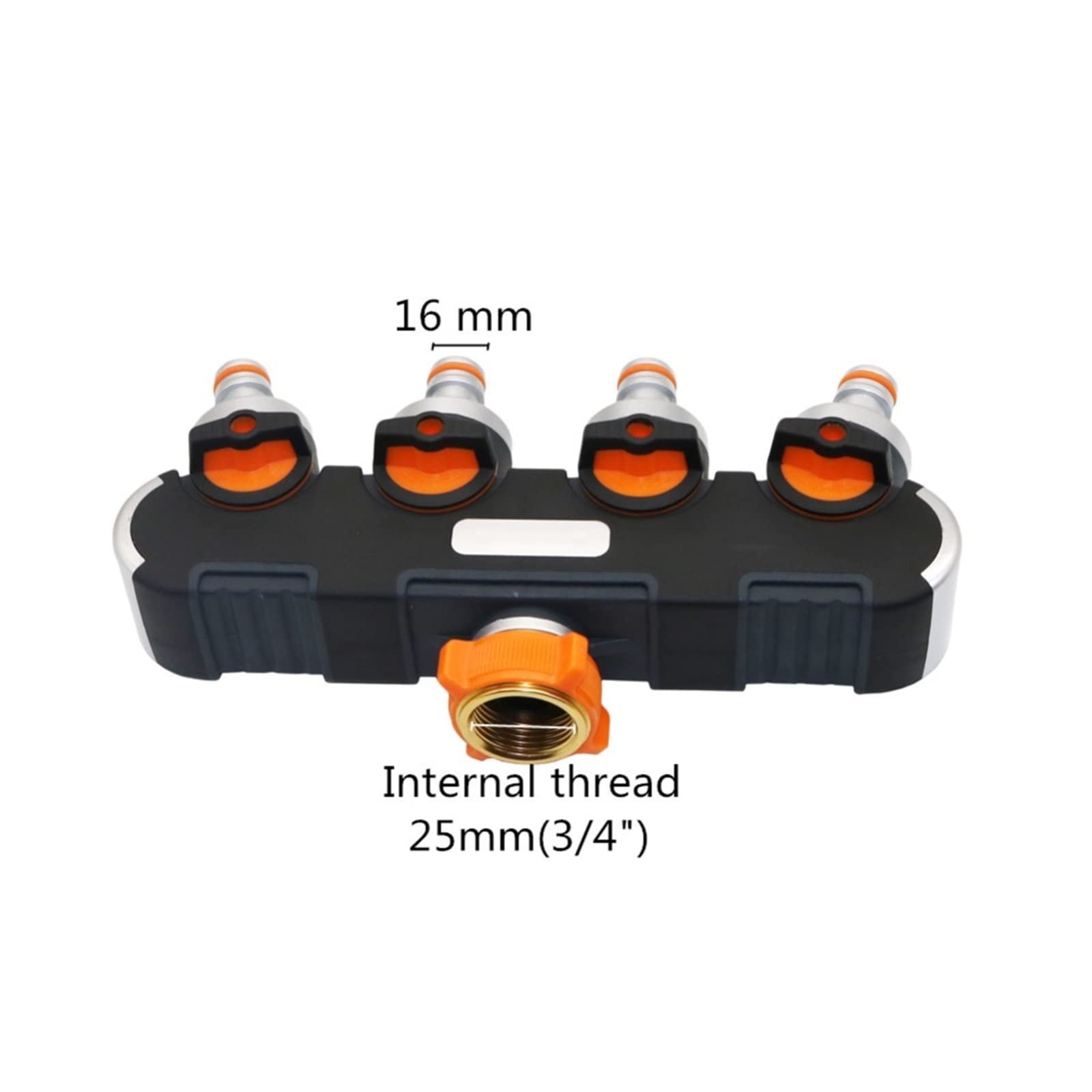 Conector rápido para tubería de riego de jardín, grifo apto para jardín, conectores de grifo de 4 vías, divisor de tubería de manguera de metal, conector de agua de riego por goteo de plástico, herram