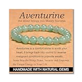 MASSIVE BEADS Green Aventurine - Stone of Wealth - Handmade Yoga Stretch Elastic Bracelet Natural Stone Crystal Healing Power Energy Gifts for Unisex Adult 8mm