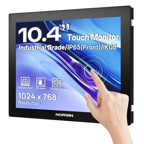 Image of 10.4 Inch Industrial Touchscreen Monitor,10-Point Capacitive Touch IP65 LCD Display 5:4,with VESA HDMI /VGA /DVI /USB /Audio,for Medical & Industrial & Kiosks POS.1024 * 768