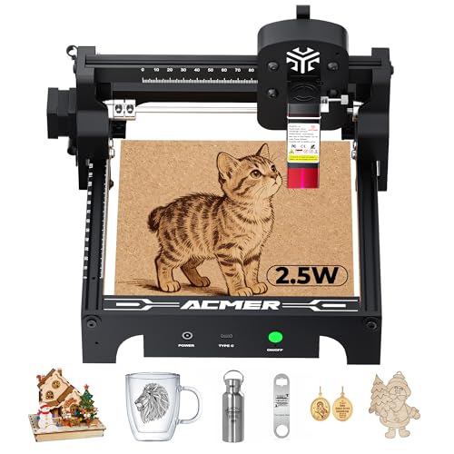 ACMER S1 Laser Engraver 2500mW, Compact Desktop Engraving & Cutting...