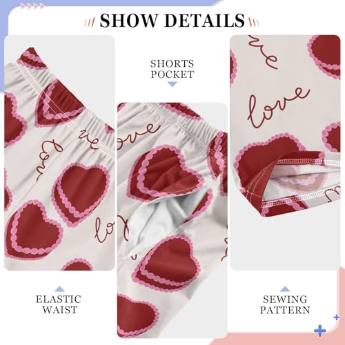 Love Shape Cake Boys Long Pants Soft Trousers Elastic Waist Kids Lounge Bottoms with Pockets S-XL4