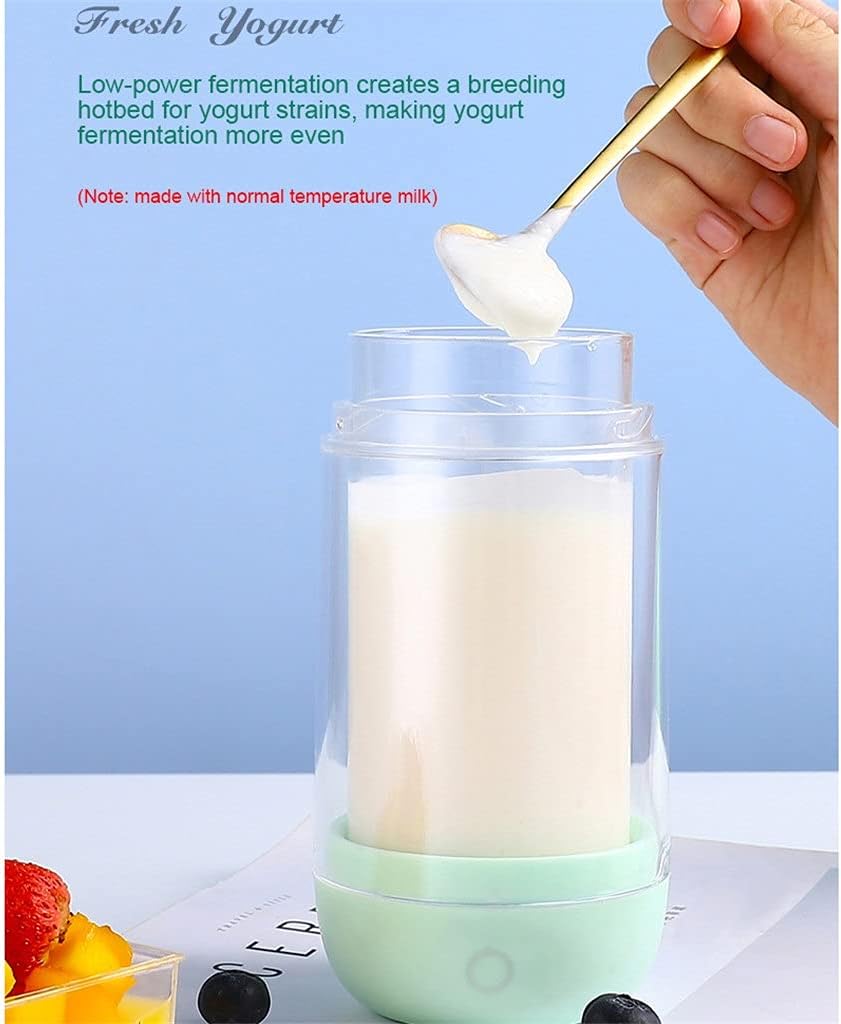 Portable Usb Yogurt Maker Automatic Glass Liner Cup Yoghurt Fermenting Machine Sour Cream Fermenter (Color : Pink) (Green)