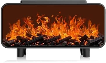 فواحة عطر كهرباء بتأثير اللهب الواقعي ثلاثي الألوان مع إضاءة LED – ومرطب هواء بالموجات فوق الصوتية – تغيير ألوان بحرية ودافئة – تصميم ديكوري أنيق تشغيل هادئ وآمن (1, نار)