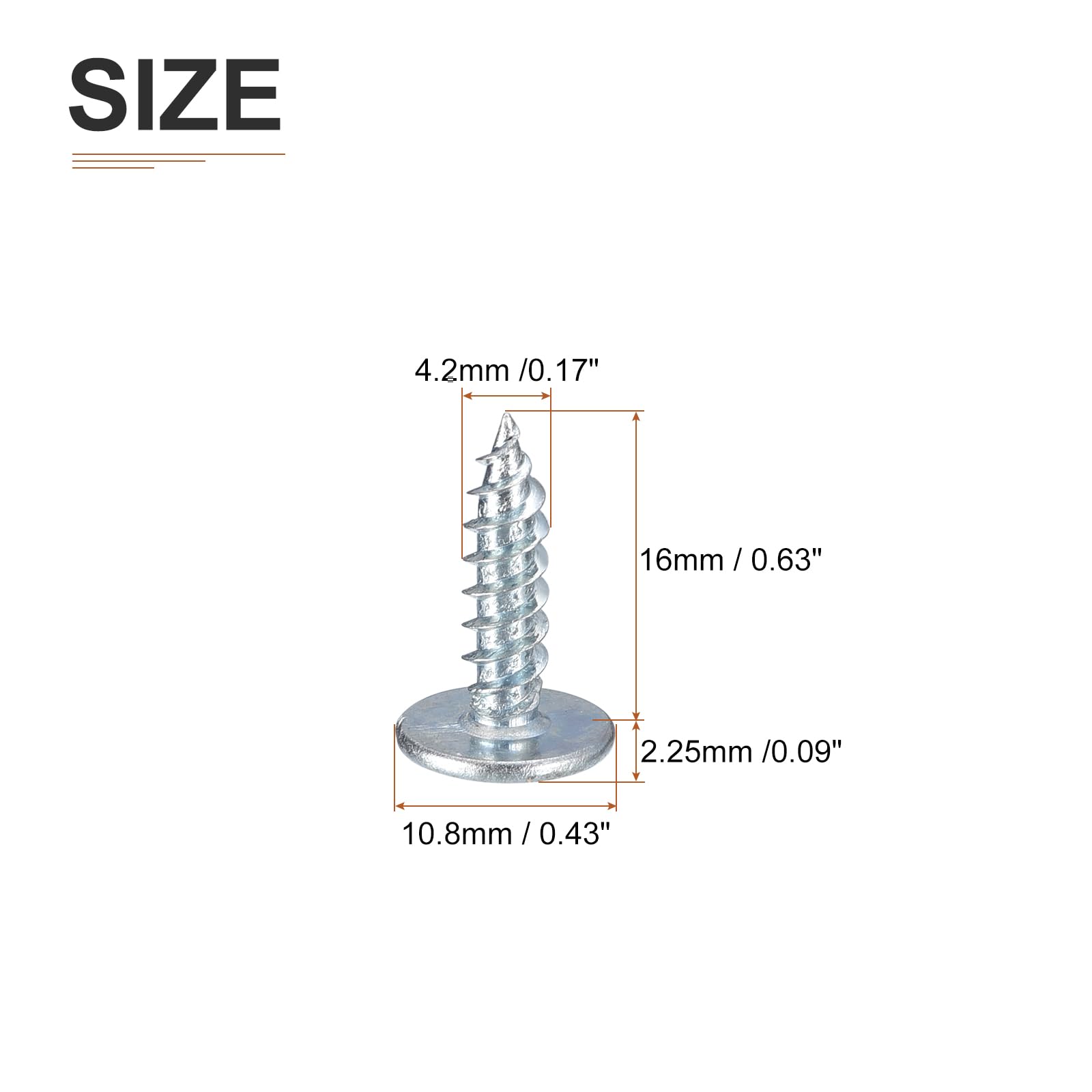 DTGN #8x5/8 Sheet Metal Screws, 100 Pack, for Wood Furniture - Image 2