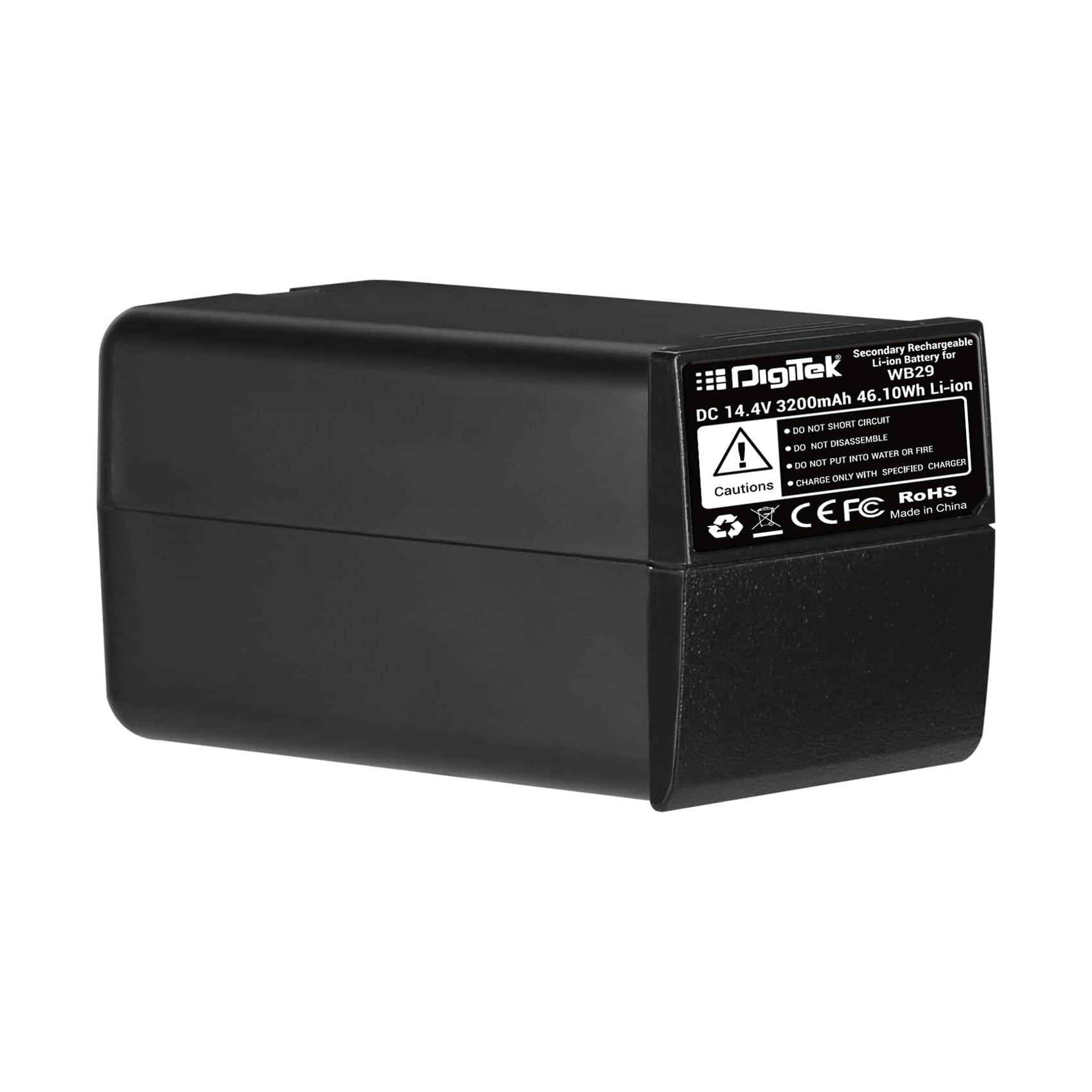 Digitek® (WB 29) Extra Power Li-ion Batteries for AD200/AD200 Pro Pocket Flash, 14.4V, 3200mAh, 100% Quick Charge in 4 Hrs, No Memory Effect, 500 Full Power Flashes Per Charge