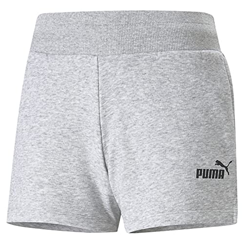 PUMA Short feminino Essentials de 10 cm (disponível em tamanhos grandes), Cinza claro mesclado 1.0,