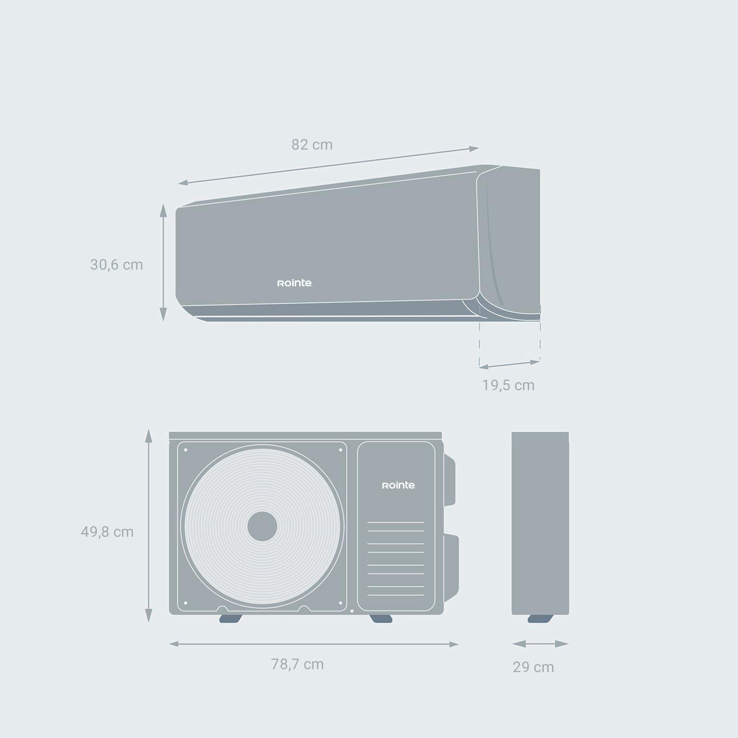 Rointe RX20 Split Aire acondicionado A+++ 2250 fg, Refrigeración y Calefacción, 9000 BTU, WIFI,Bomba Calor, Clase A+++/A++, Deshumidificador, Refrigerante R32 [Clase de eficiencia energética A+++]