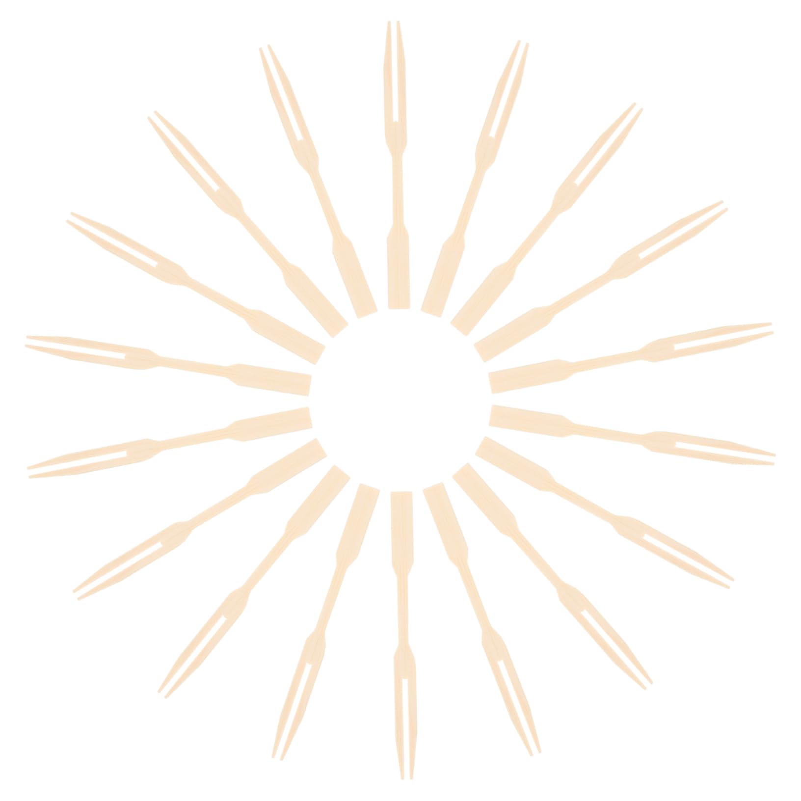 Veemoon 100Pcs Mini Fruit Forks Wooden Dessert Forks for Appetizers Cocktail Picks for Parties Charcuterie and Family Gatherings Easy to Clean